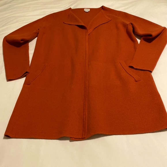 JCrew Juliette collarless cardigan in orange-rust. Size XS in VGUC. - Picture 2 of 4